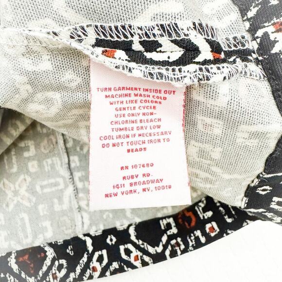 Ruby Red Geometric Tribal Patterned Lightweight Cotton Blazer Jacket Size 16 - Picture 3 of 5